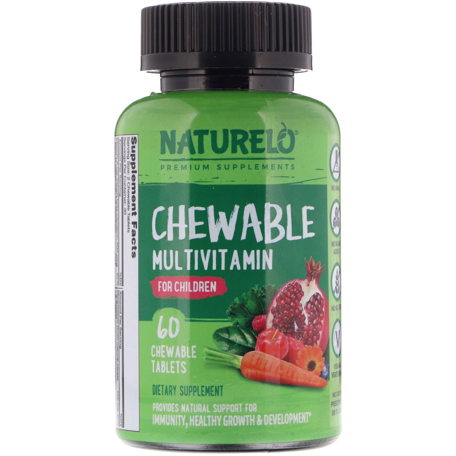 NATURELO, Chewable Multivitamin for Children, 60 Chewable Tablets