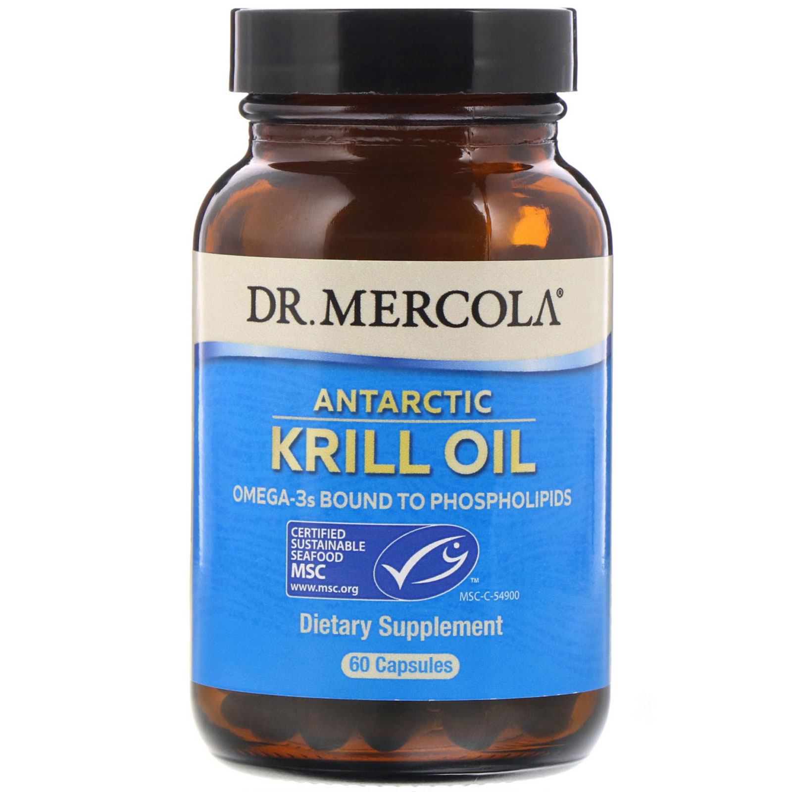 Dr. Mercola, Масло антарктического криля, 60 капсул