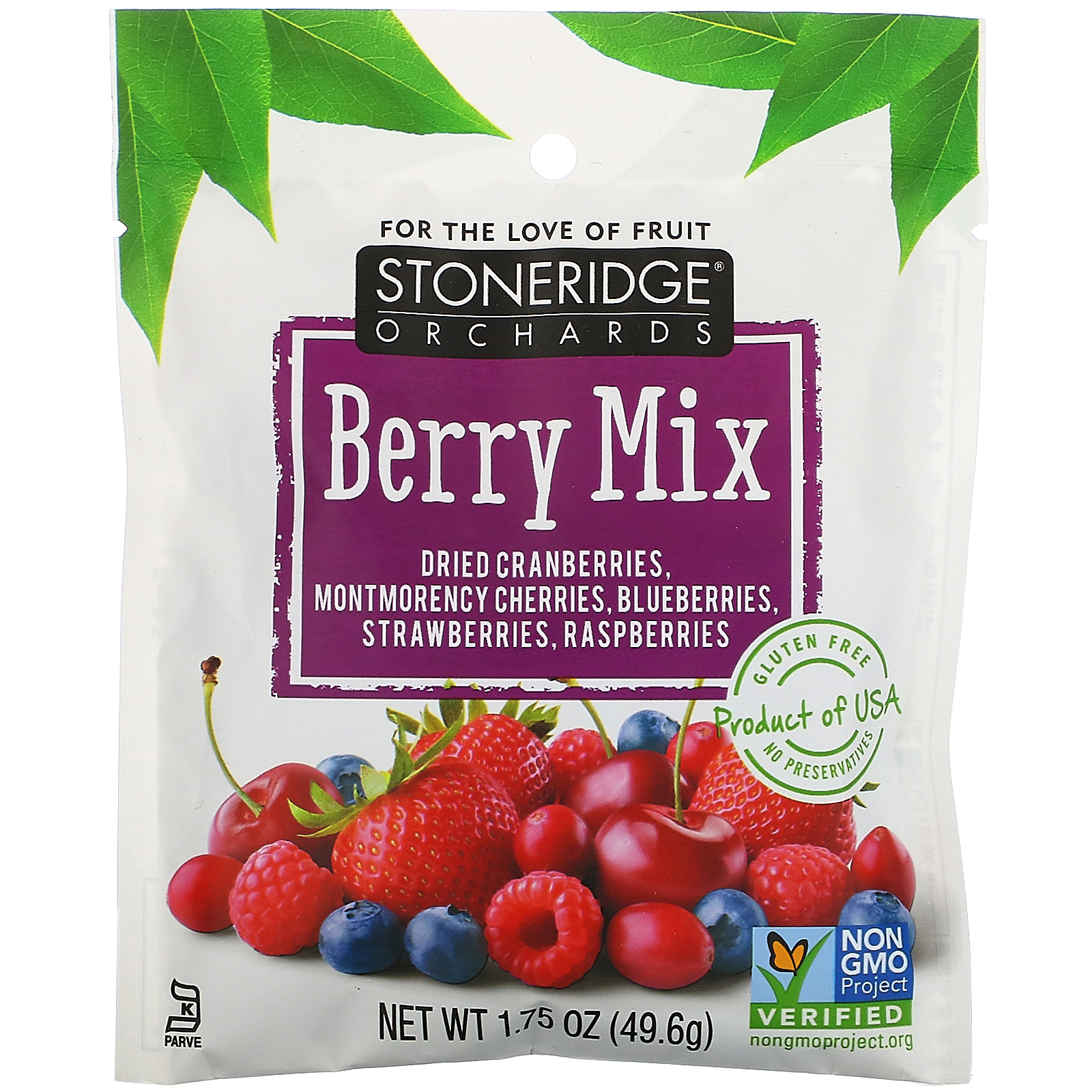 Stoneridge Orchards, Berry Mix, 1.75 oz (49.6 g) Stoneridge Orchards, Berry Mix, 1.75 oz (49.6 g)