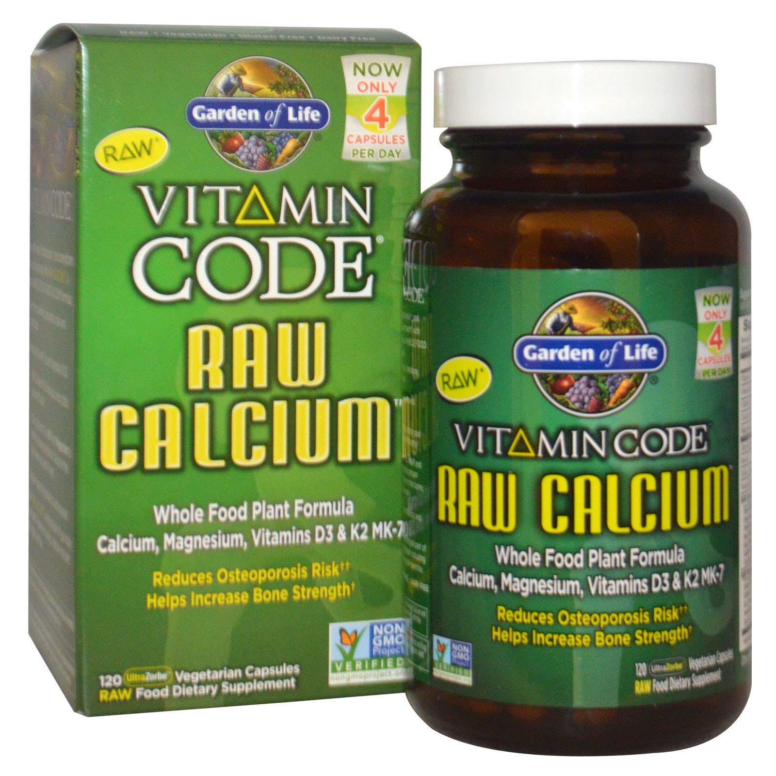 Garden of Life, Vitamin Code, Raw Calcium, 120 вегетарианских капсул UltraZorbe