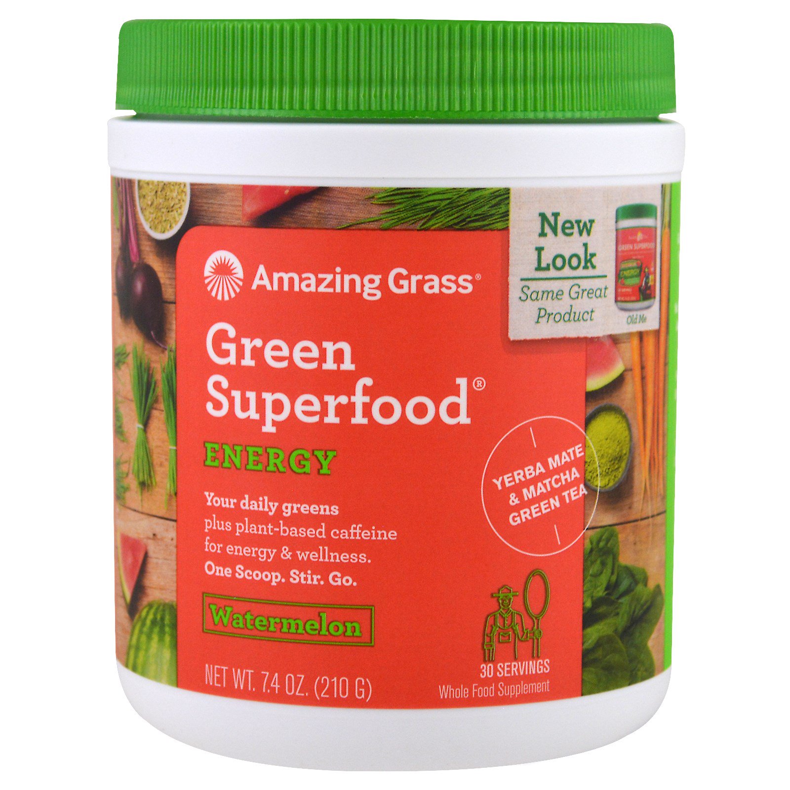 Amazing Grass, Green Superfood, Энергия, Арбуз, 7,4 унции (210 г)