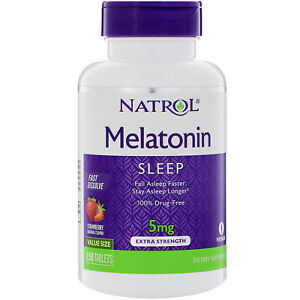  Natrol Melatonina Rápido Disolver Tabletas Fresa - 5 MG-150 Tableta