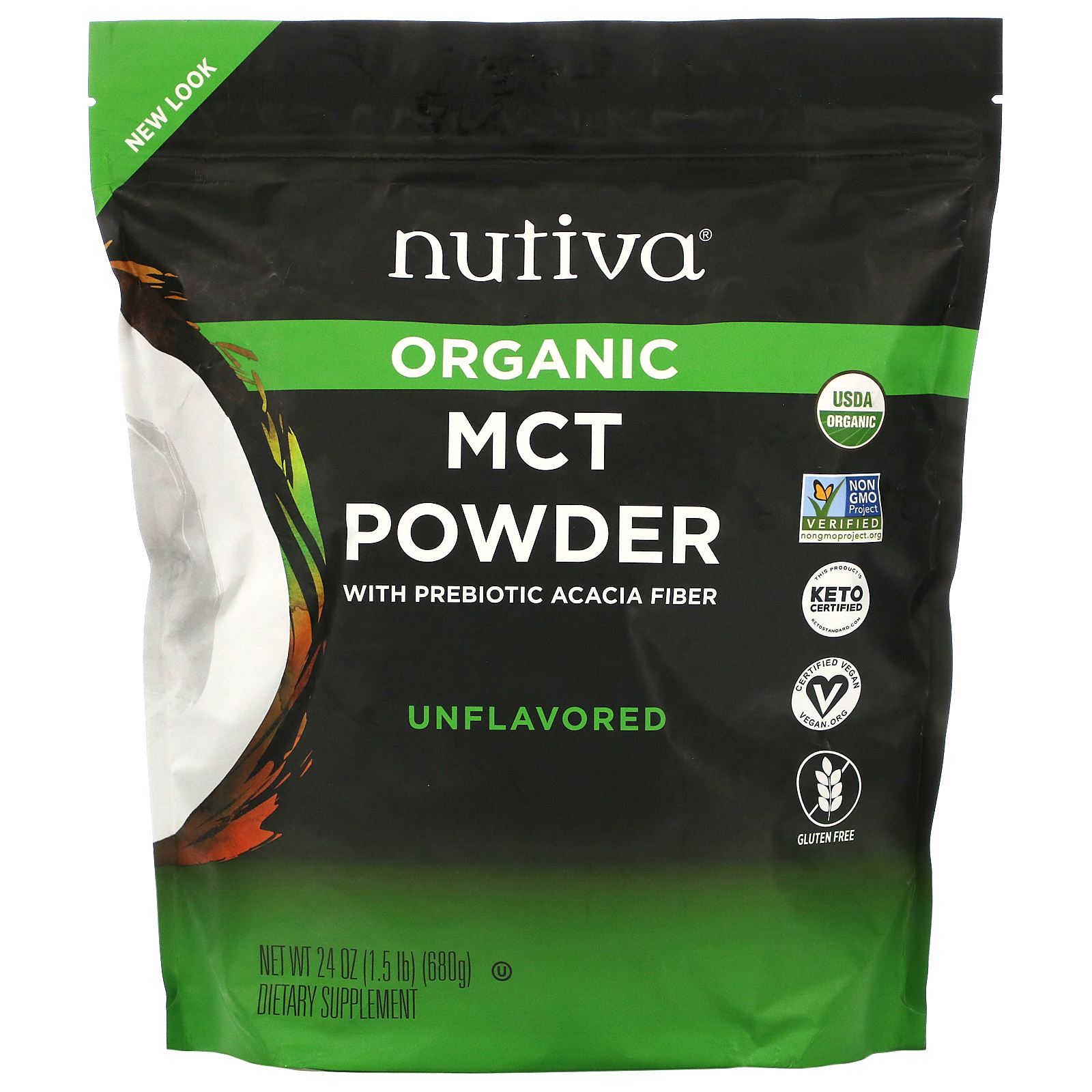 Nutiva, MCT Powder, 24 oz (689 g)
