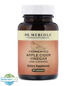  Ферментированный яблочный уксус & кайенский | Dr. mercola | 30 капсул | органические