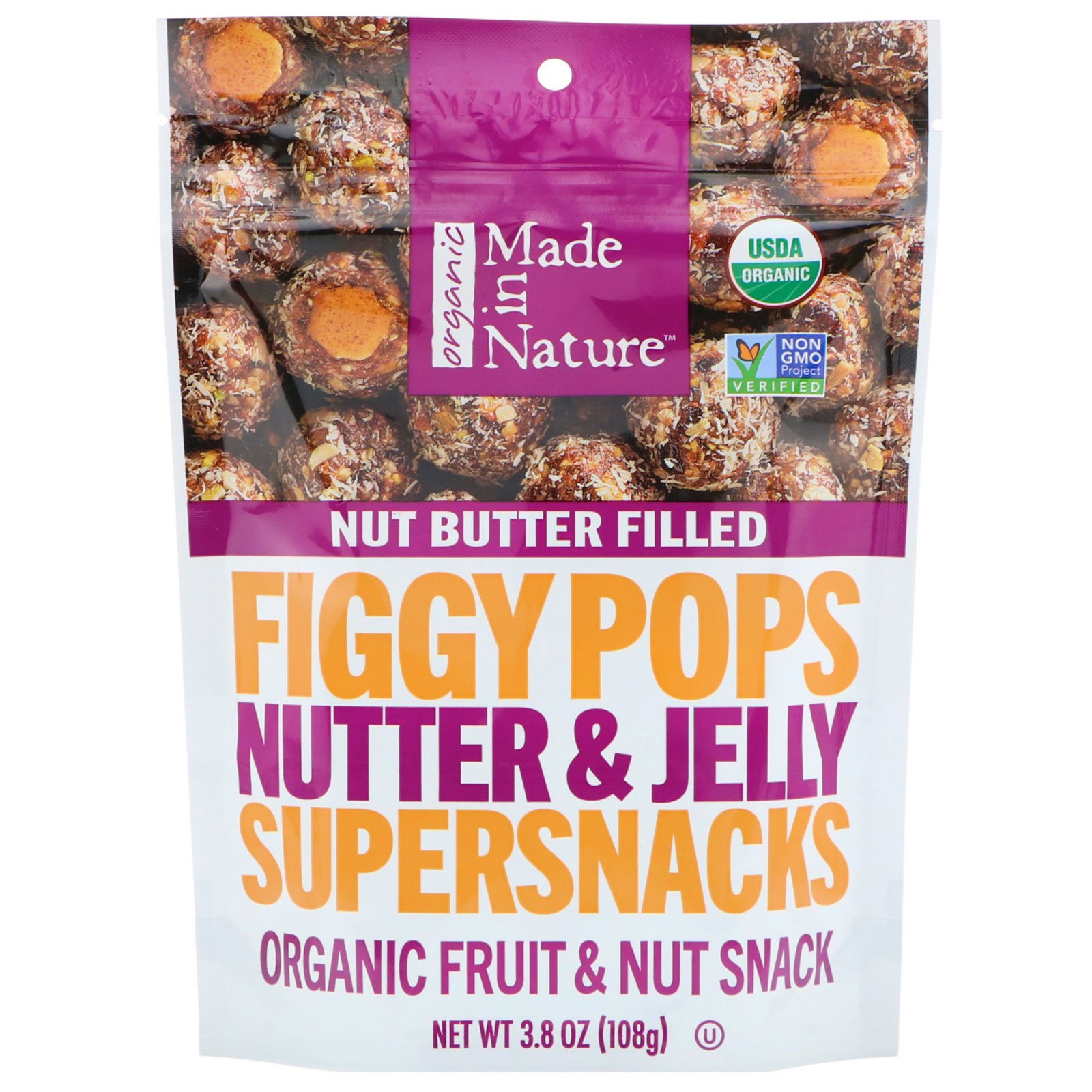 <b>Made</b> <b>in</b> <b>Nature</b>, Organic Figgy Pops, Nutter &amp; Jelly Supersnacks 3.8 ...