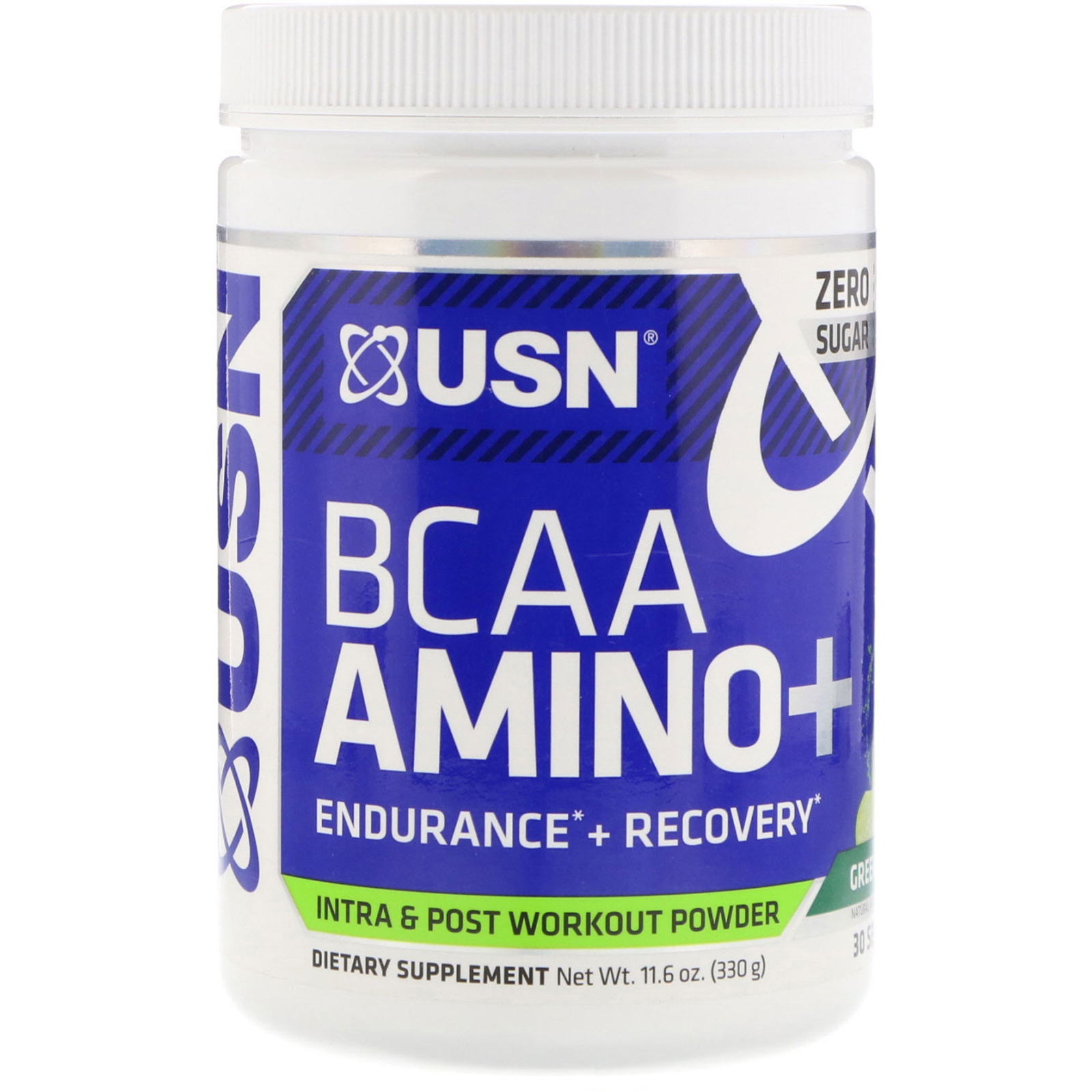 USN, BCAA Aminos Plus, Green Apple, 11.6 oz (330 g) (Discontinued Item)