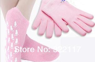 СПА набор Aliexpress   SPA носки и перчатки spa gloves+spa socks,2pairs/lot,spa gel gloves and socks.