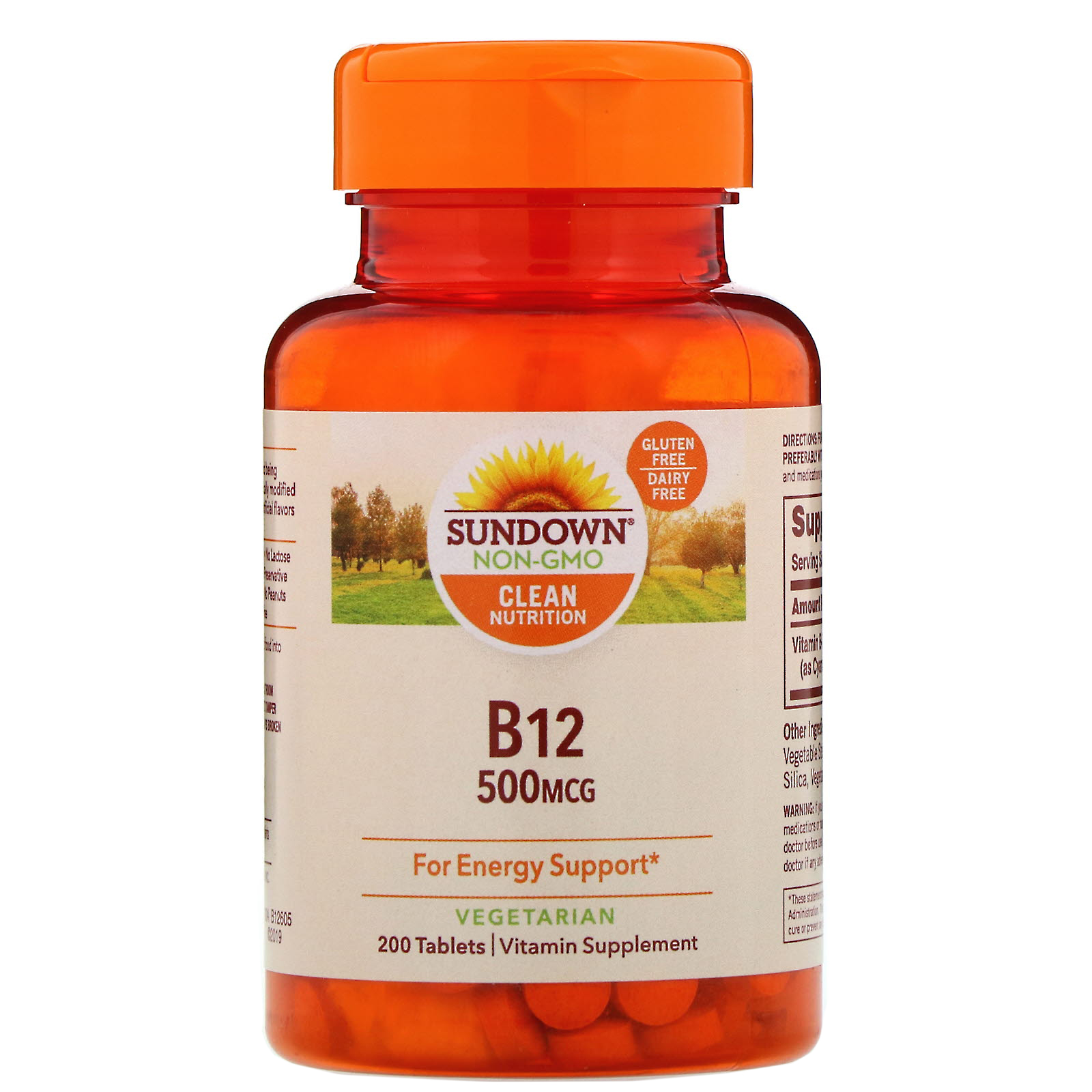 Sundown Naturals, B-12, 500 мкг, 200 таблеток