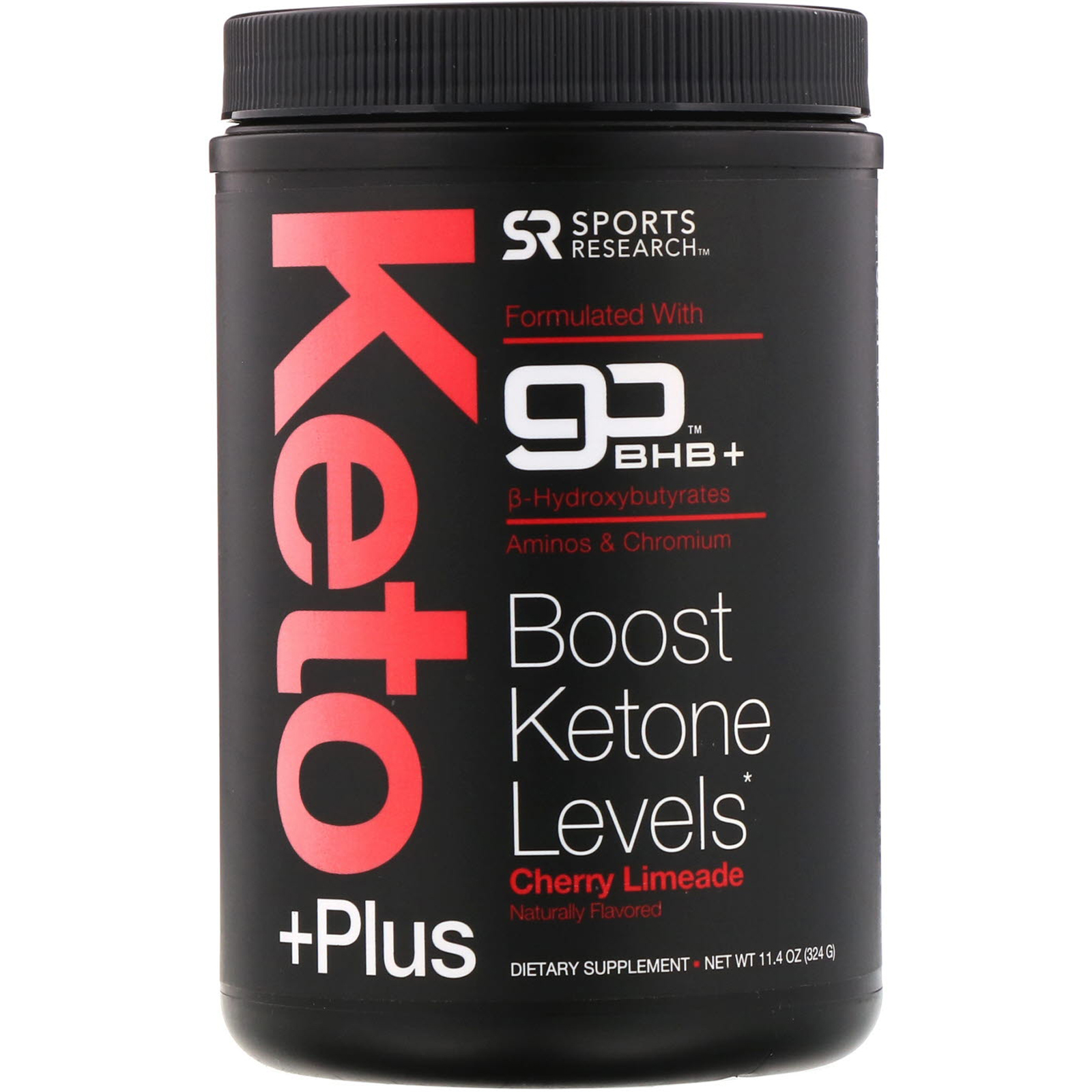 Sports Research, Keto Plus, GO BHB, Cherry Limeade, 11.4 oz (324 g)