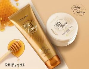  Oriflame молоко и мед Золотая сглаживание сахарный скраб & рук и тела крем 75g каждый