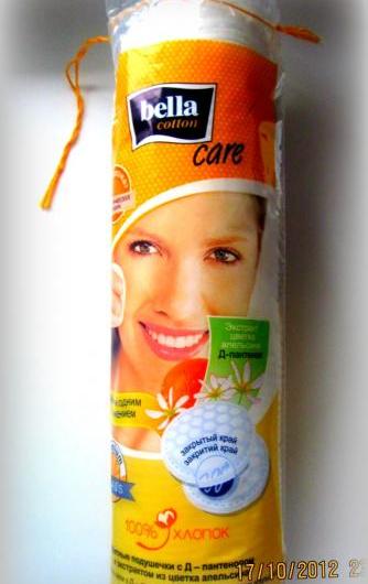Ватные подушечки Bella  Cotton Care с   Д-пантенолом и экстрактом цветка апельсина