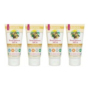  4 Рюкзак Барсук органический натуральный Spf 30 солнцезащитный крем без запаха 2.9 унций (примерно 82.21 г.) каждый