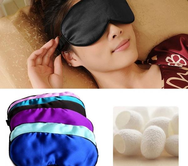 Повязка для сна Aliexpress 1PC New Pure Silk Sleep Eye Mask Padded Shade Cover Travel Relax Aid Blindfold 9 Colors