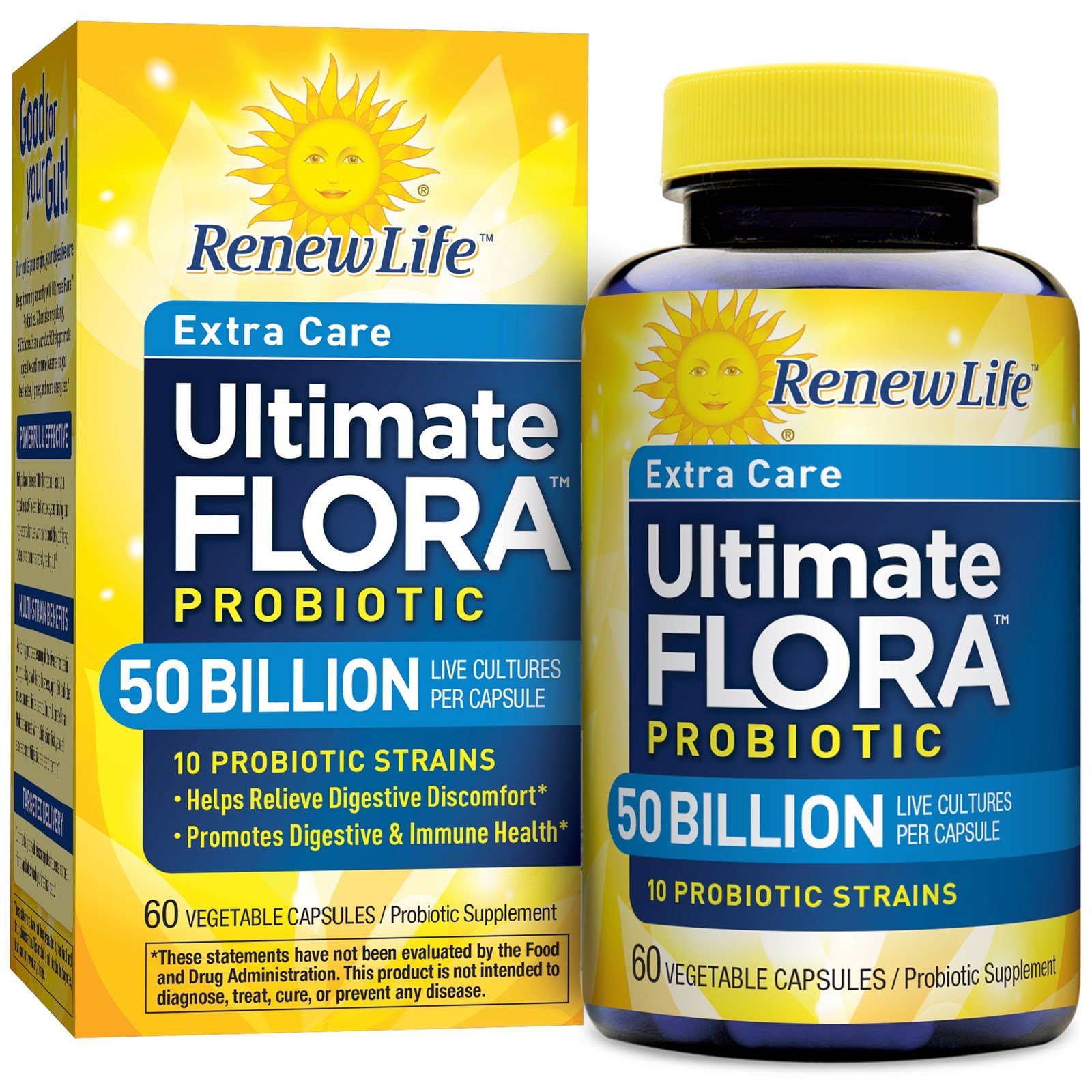 Renew Life, Дополнительная забота, пробиотик Ultimate Flora, 50 млрд живых культур, 60 растительных капсул