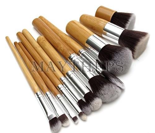 Кисти для макияжа Aliexpress Набор синтетических кистей с Aliexpress. 11 pcs wood handle makeup cosmetic eyeshadow foundation consealer brush set brushs