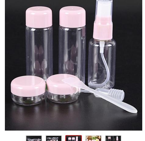 Дорожный набор емкостей Aliexpress 7pcs/Set Travel Mini Makeup Cosmetic Face Cream Pot Bottles Plastic Transparent Empty Eyeshadow Make Up Container Bottle