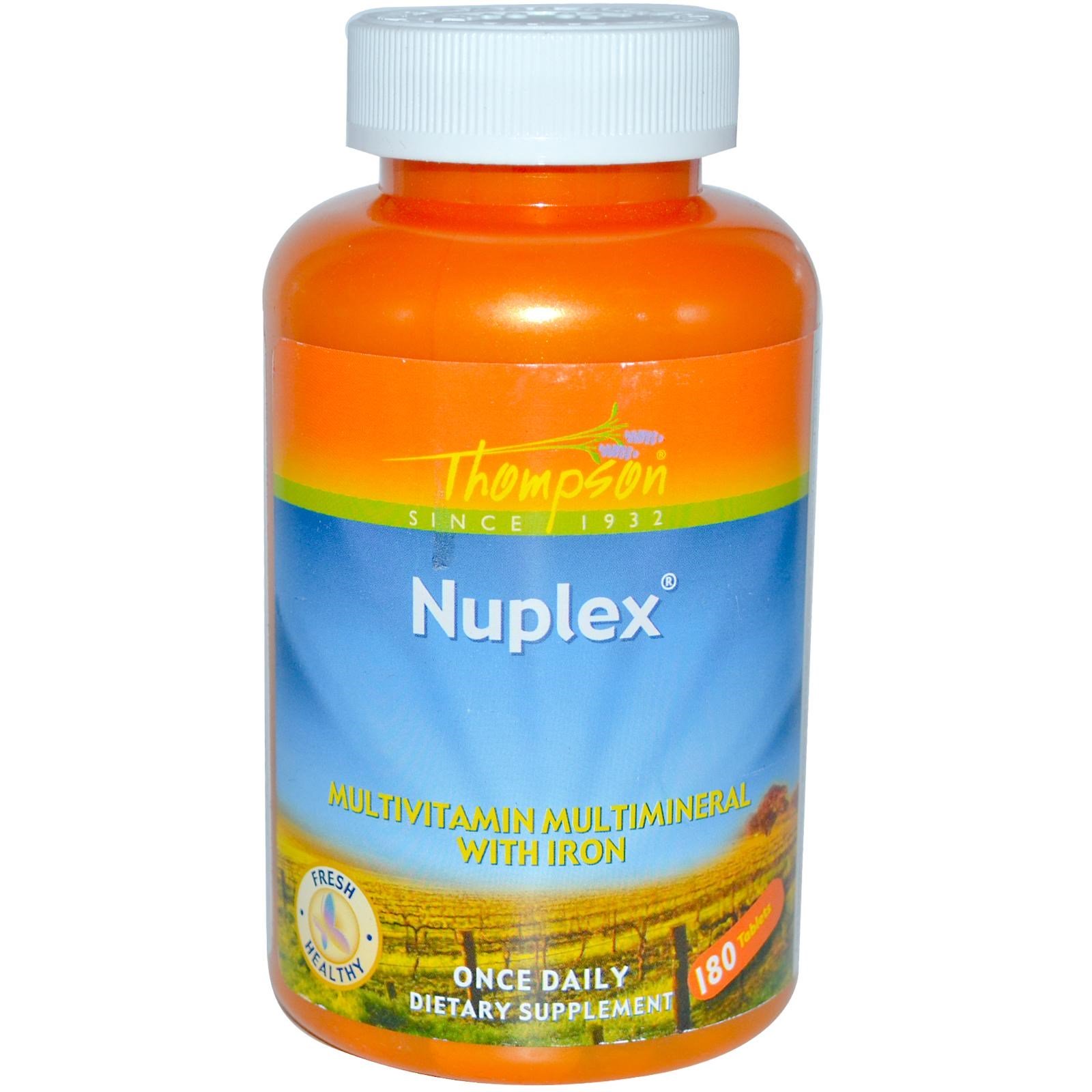 Thompson, Nuplex, мультивитамин и мультиминерал с железом, 180 таблеток (Discontinued Item)