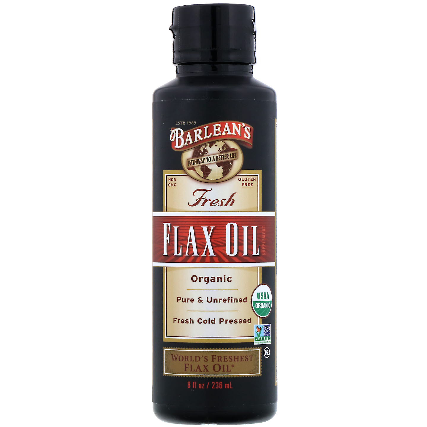 Barlean's, Organic, Fresh Flax Oil, 8 fl oz (236 ml)