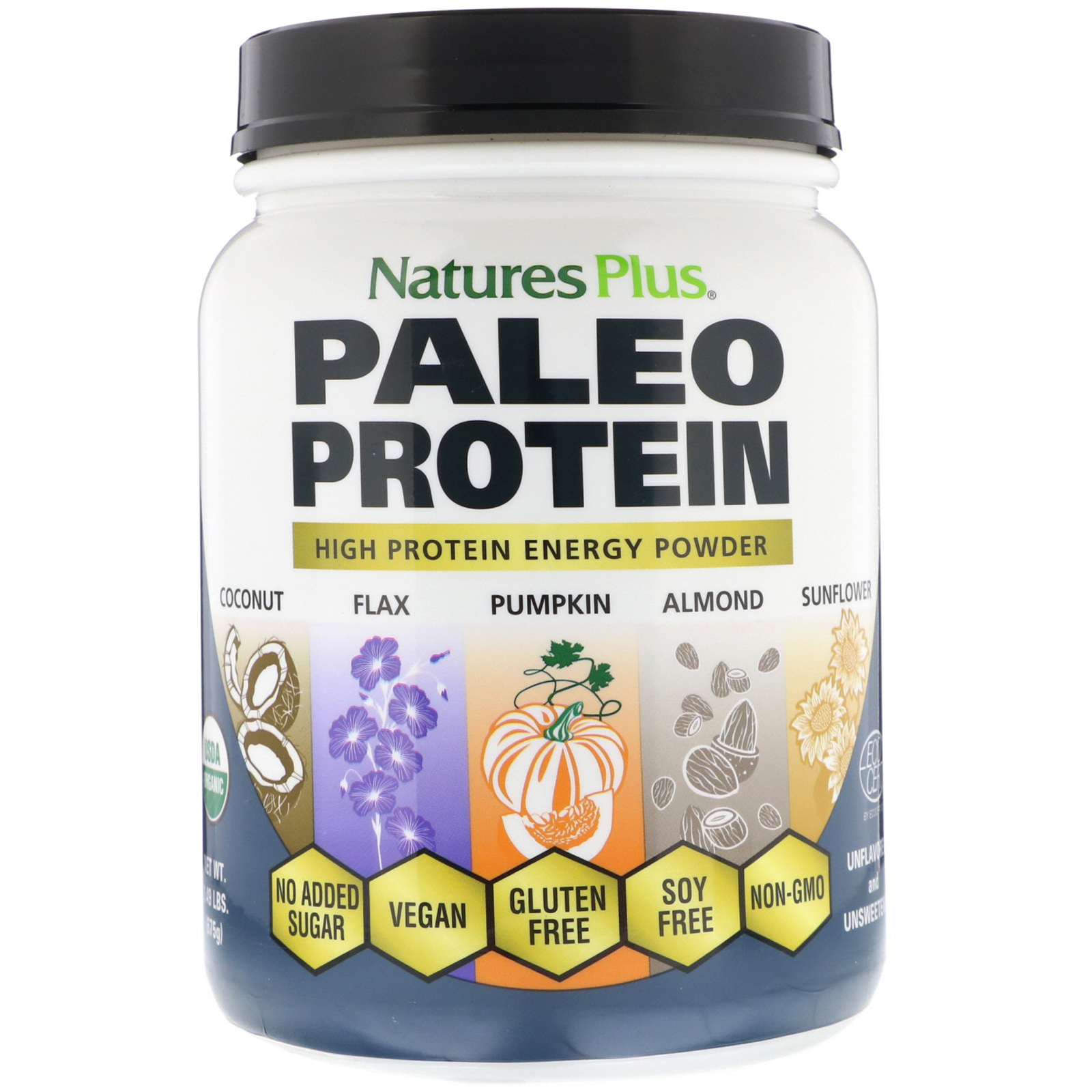 Nature's Plus, Paleo Protein, High Protein Energy Powder, Unflavored and Unsweetened, 1.49 lbs (675 g)