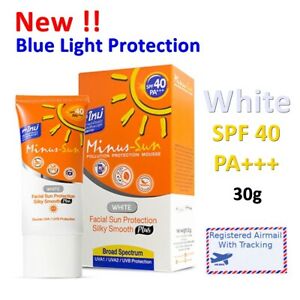  Минус солнца лицевой синий свет защита от солнца Spf 40 Pa +++ White 30 g шелковистая гладкая