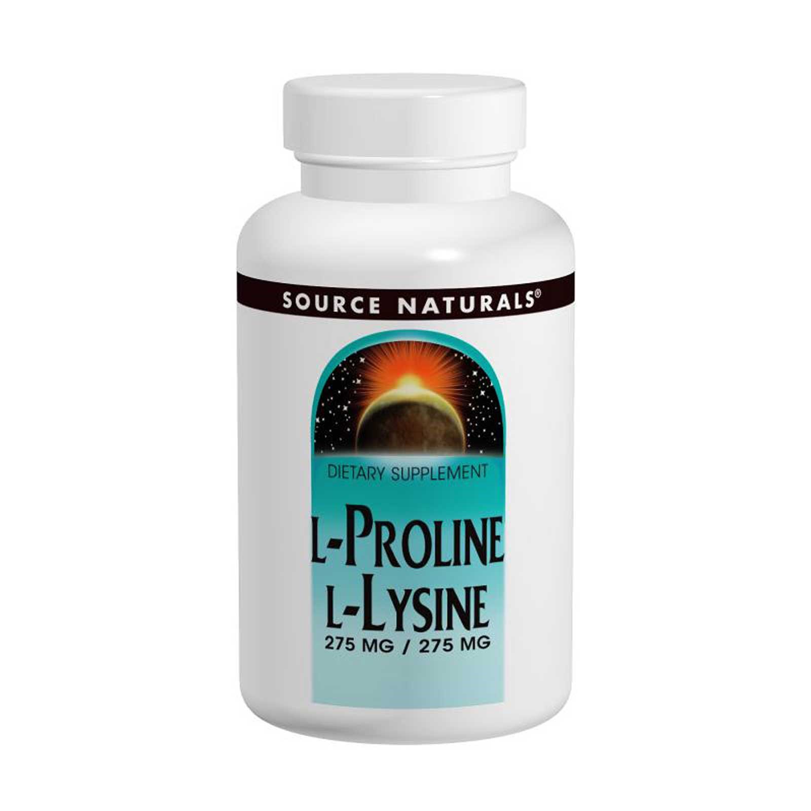Source Naturals, L-пролин L-лизин, 275 мг/275 мг, 120 таблеток