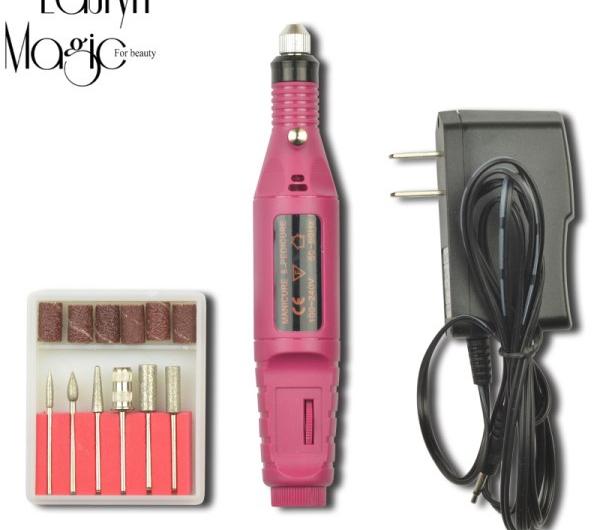 Аппарат для маникюра и педикюра Aliexpress 1pcs pink Nail Art Variable Speed Electric Manicure Pedicure tool Set Including 6 kinds of drill bits