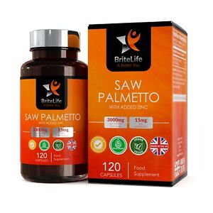  Saw Palmetto Palmier Nain en Capsules 3000mg avec Zinc 15mg |Support de Prostat