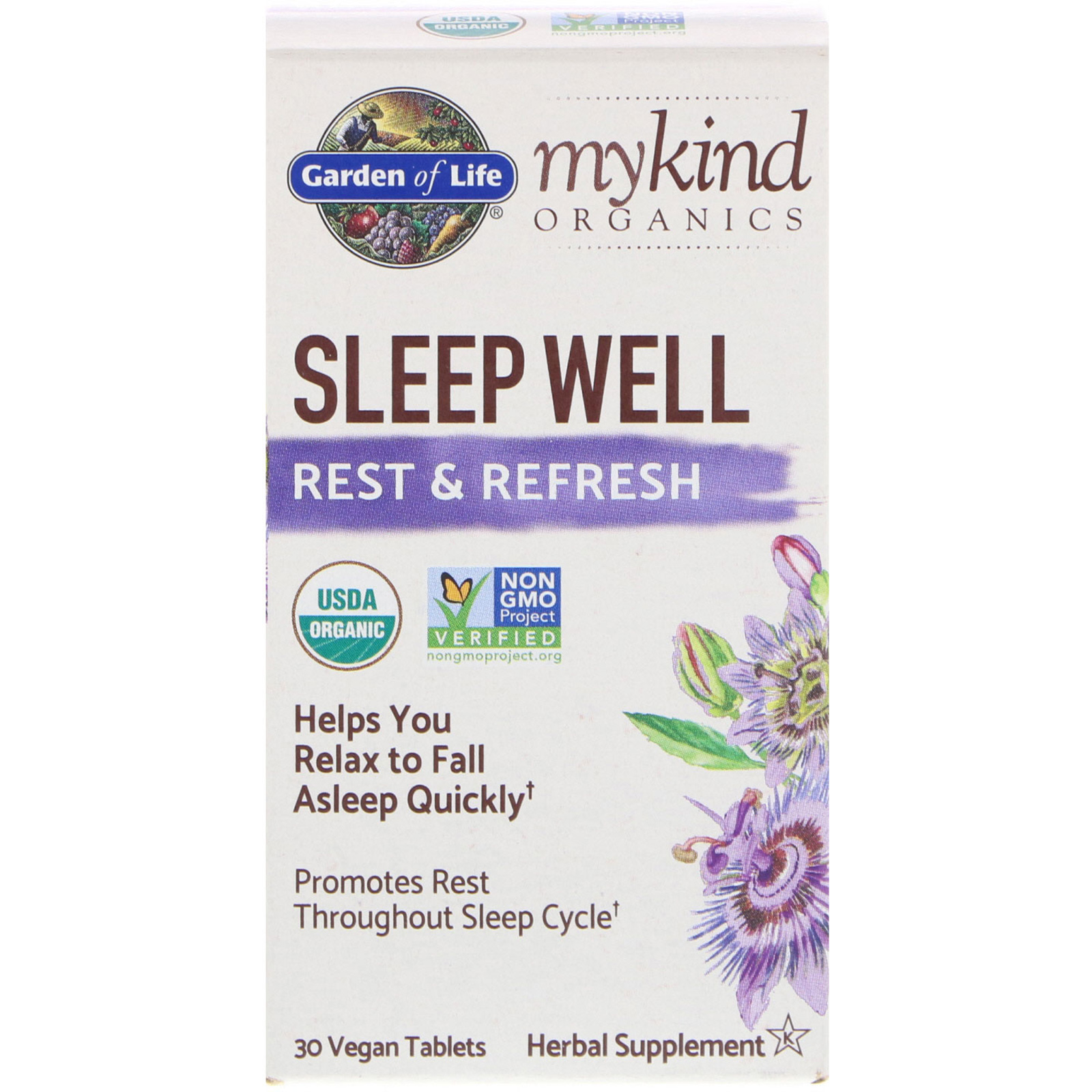 Garden of Life, MyKind Organics, Sleep Well, Rest &amp; Refresh, 30 Vegan Tablets